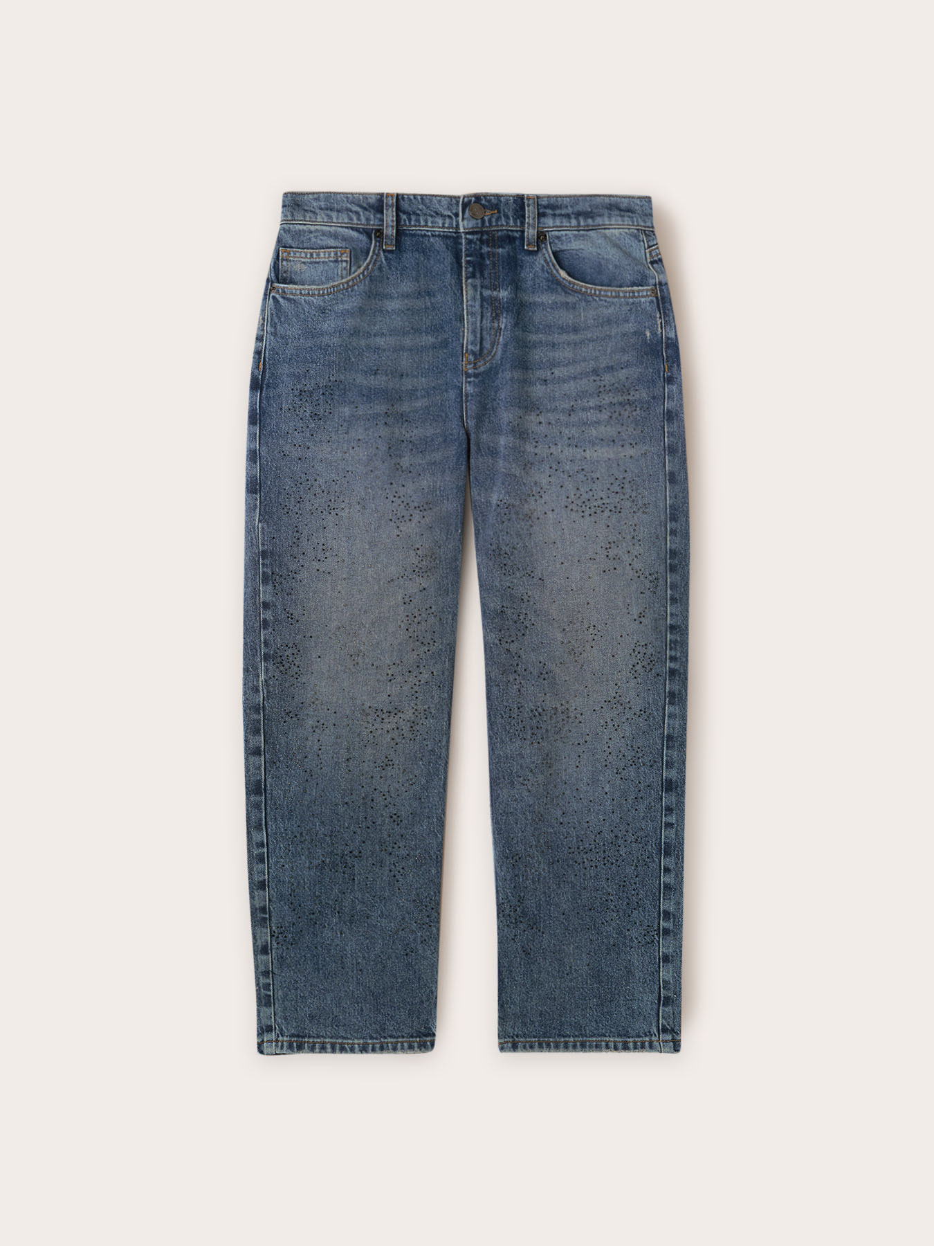 Jeans wide leg con strass image number 4