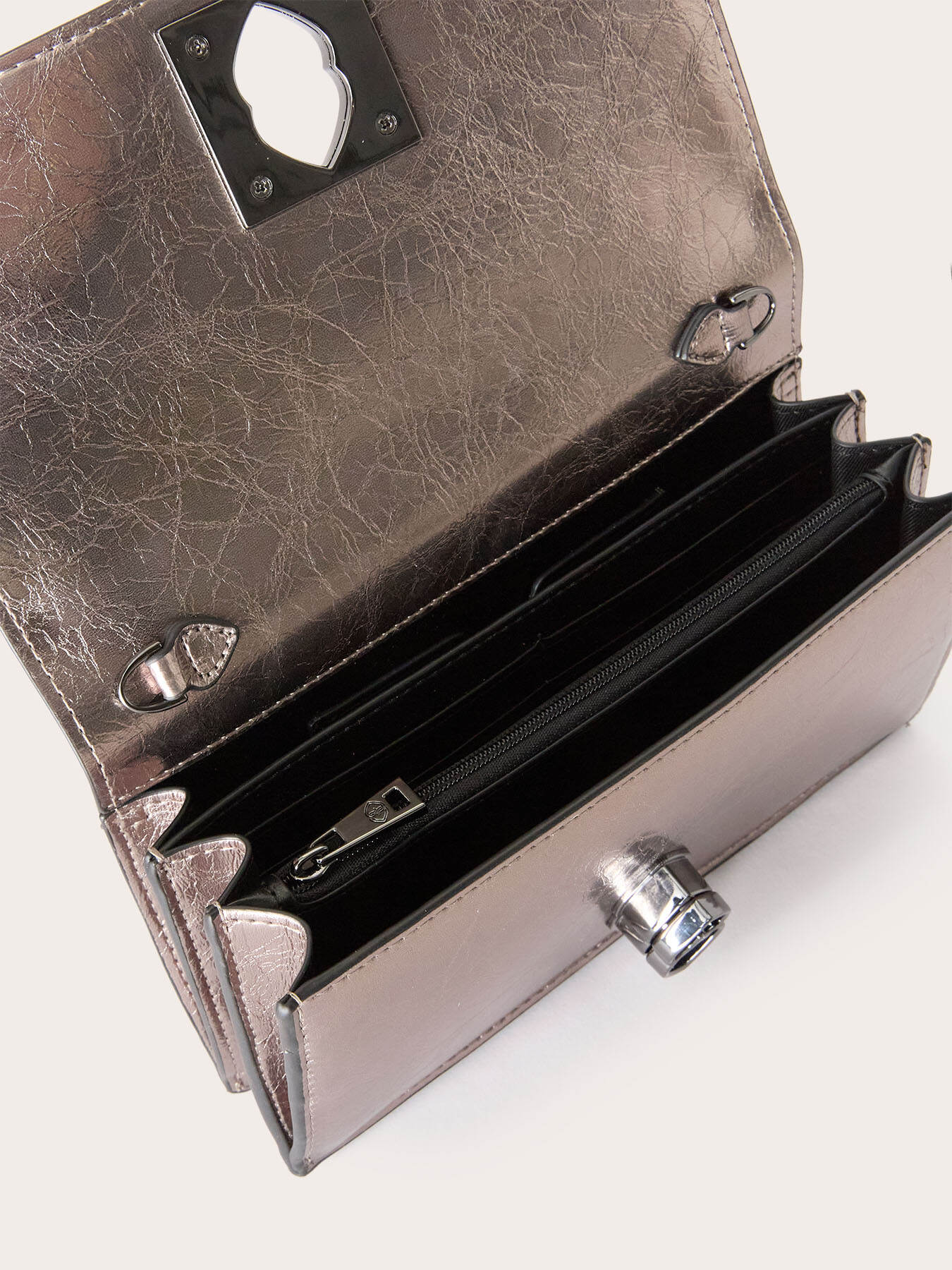 Sac portefeuille lam&eacute; or image number 4