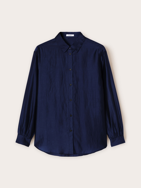 Camicia misto lyocell tinta unita