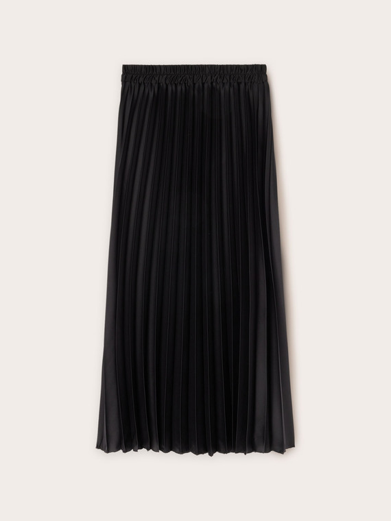 Gonna midi pliss&eacute; in raso