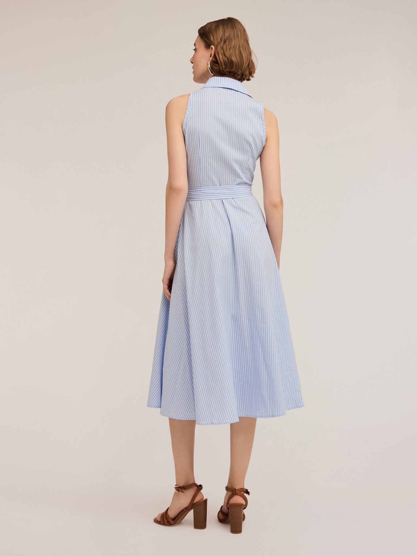 Striped cotton chemisier dress image number 1