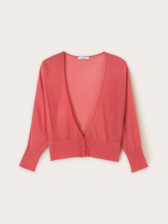 Cardigan in maglia fine lurex