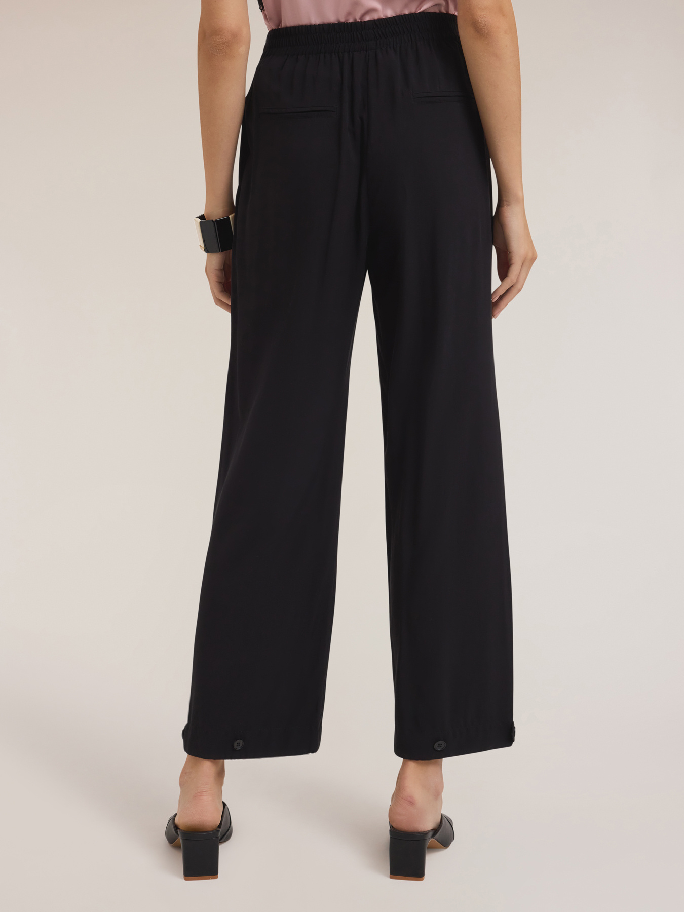 Fluid trousers with adjustable hem image number 1