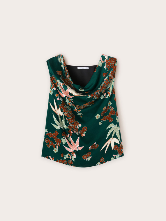 Satintop mit Art-Deco-Muster