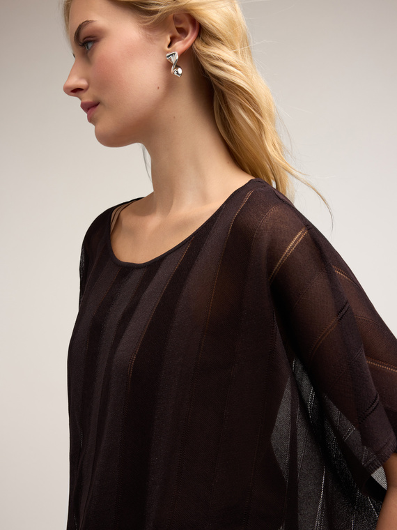 Lurex knit poncho