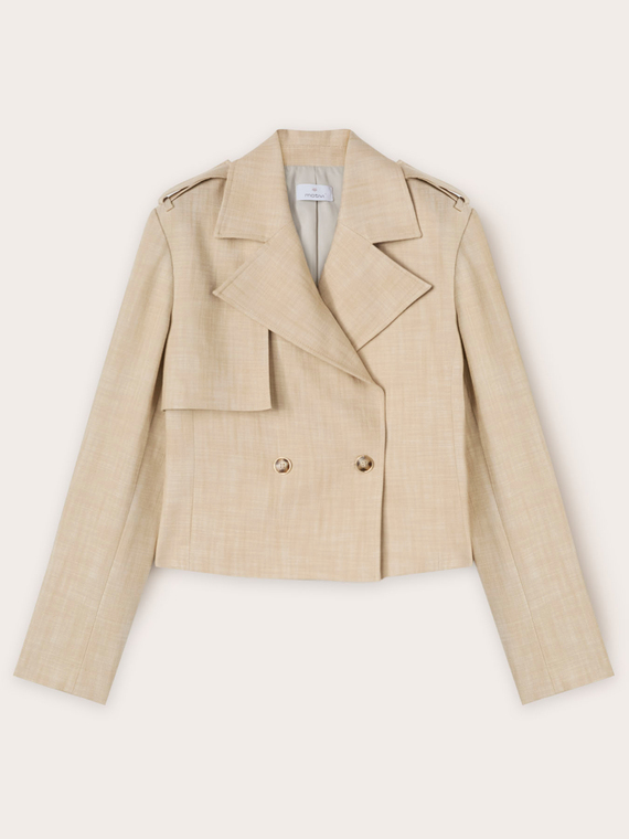 Polyviscose double-breasted short jacket