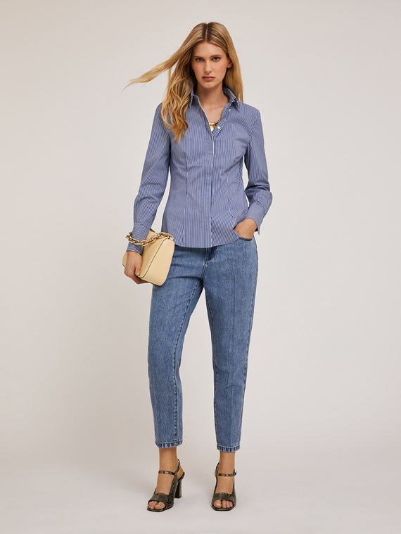Camicia in popeline a righe