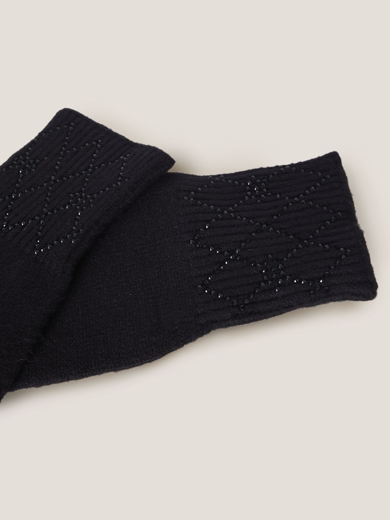 Handschuhe mit Mikro-Strass im Double Love Muster image number 2