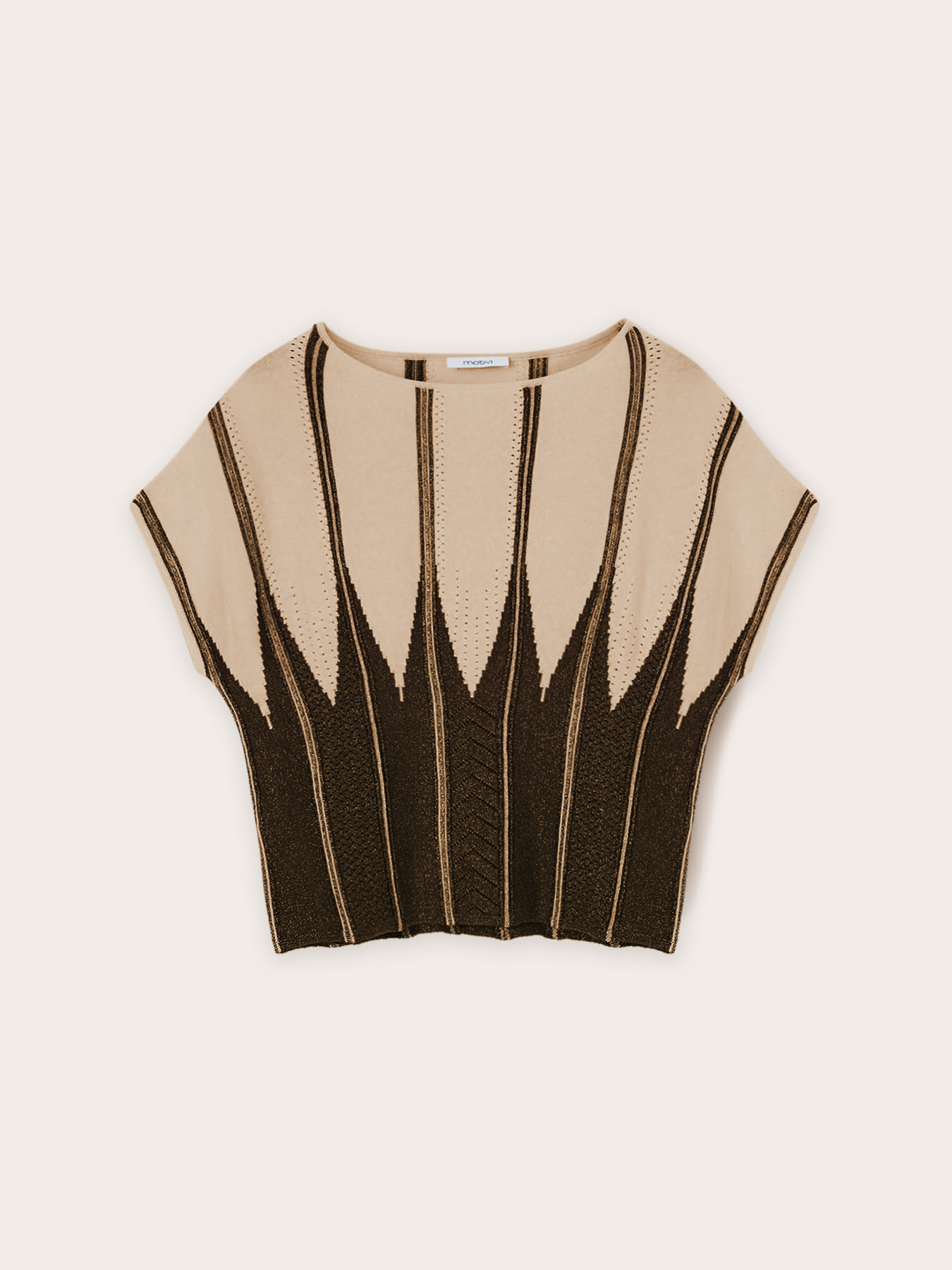 Jersey kimono a rayas l&uacute;rex en hilo efecto plisado image number 4