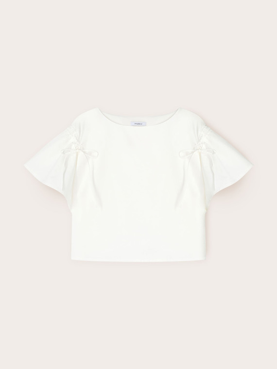 Blusa con coulisse sulle maniche