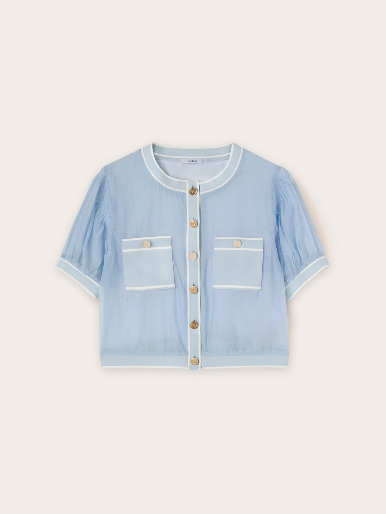 Hemdbluse aus Lyocell-Mischung mit Rippenb&uuml;ndchen image number 4