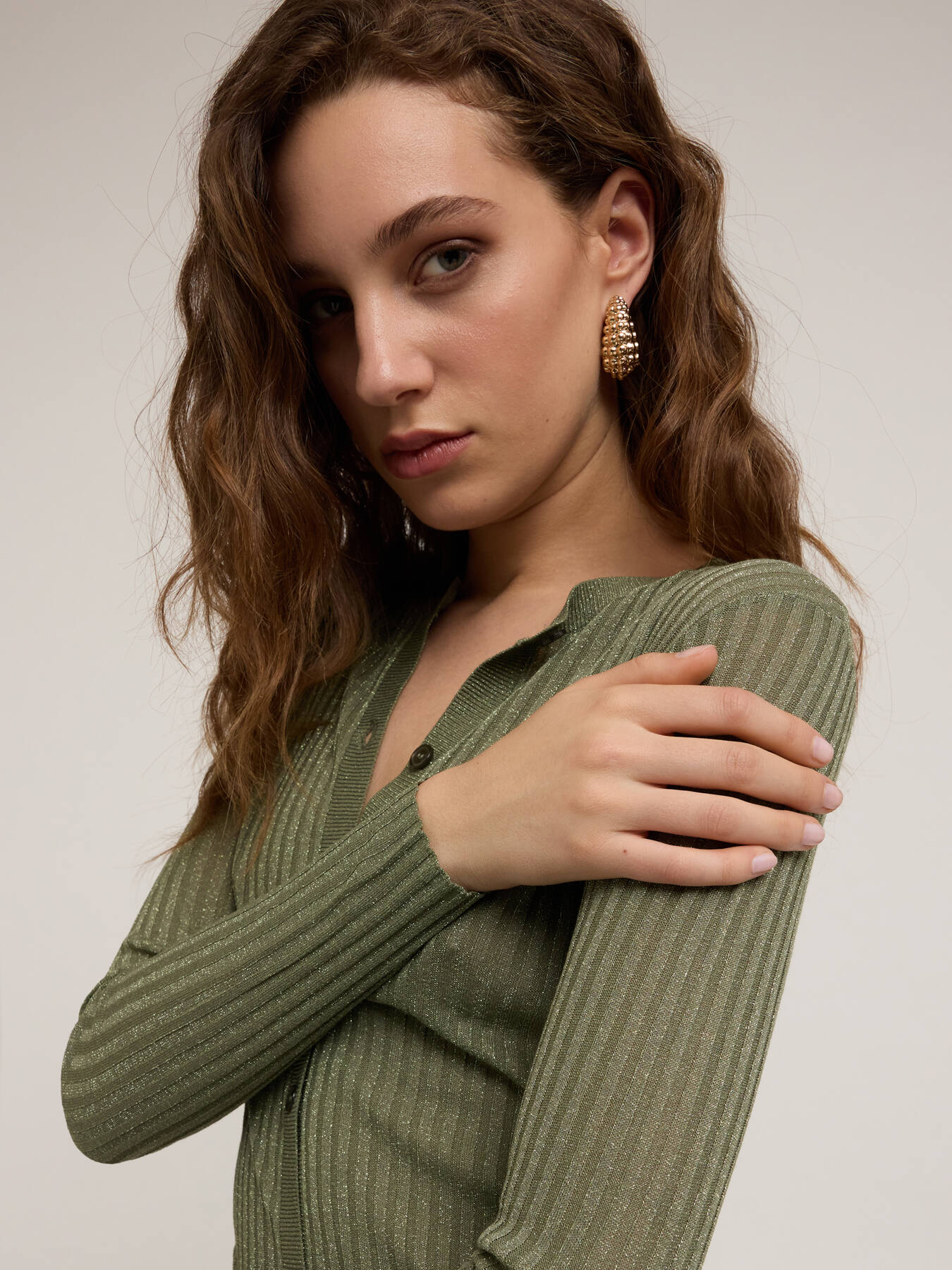 Cardigan in maglia fine lurex image number 3