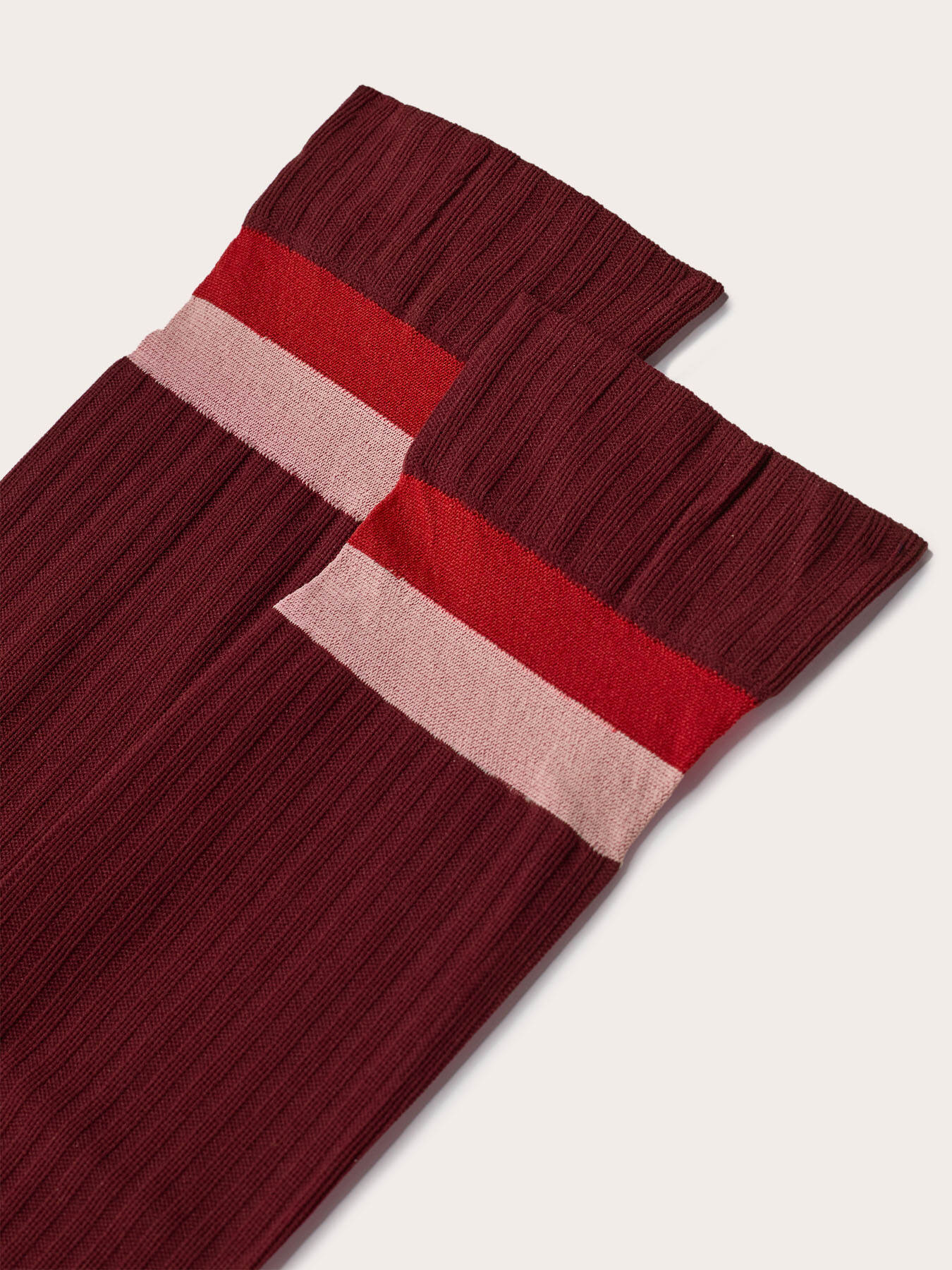 Sheer short stockings with striped border image number 3