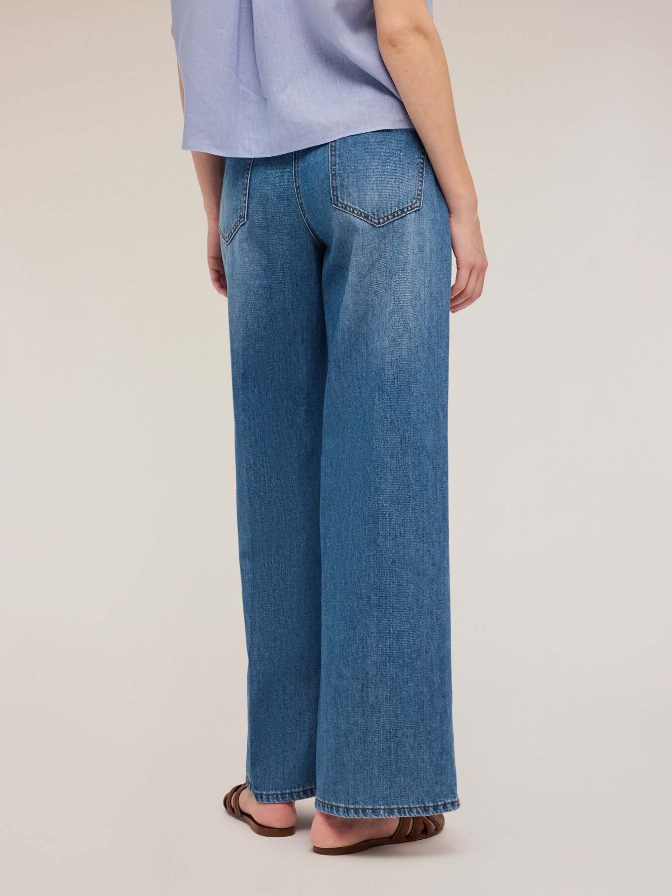 Jeans wide leg light blue image number 1