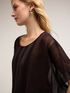 Lurex knit poncho image number 0