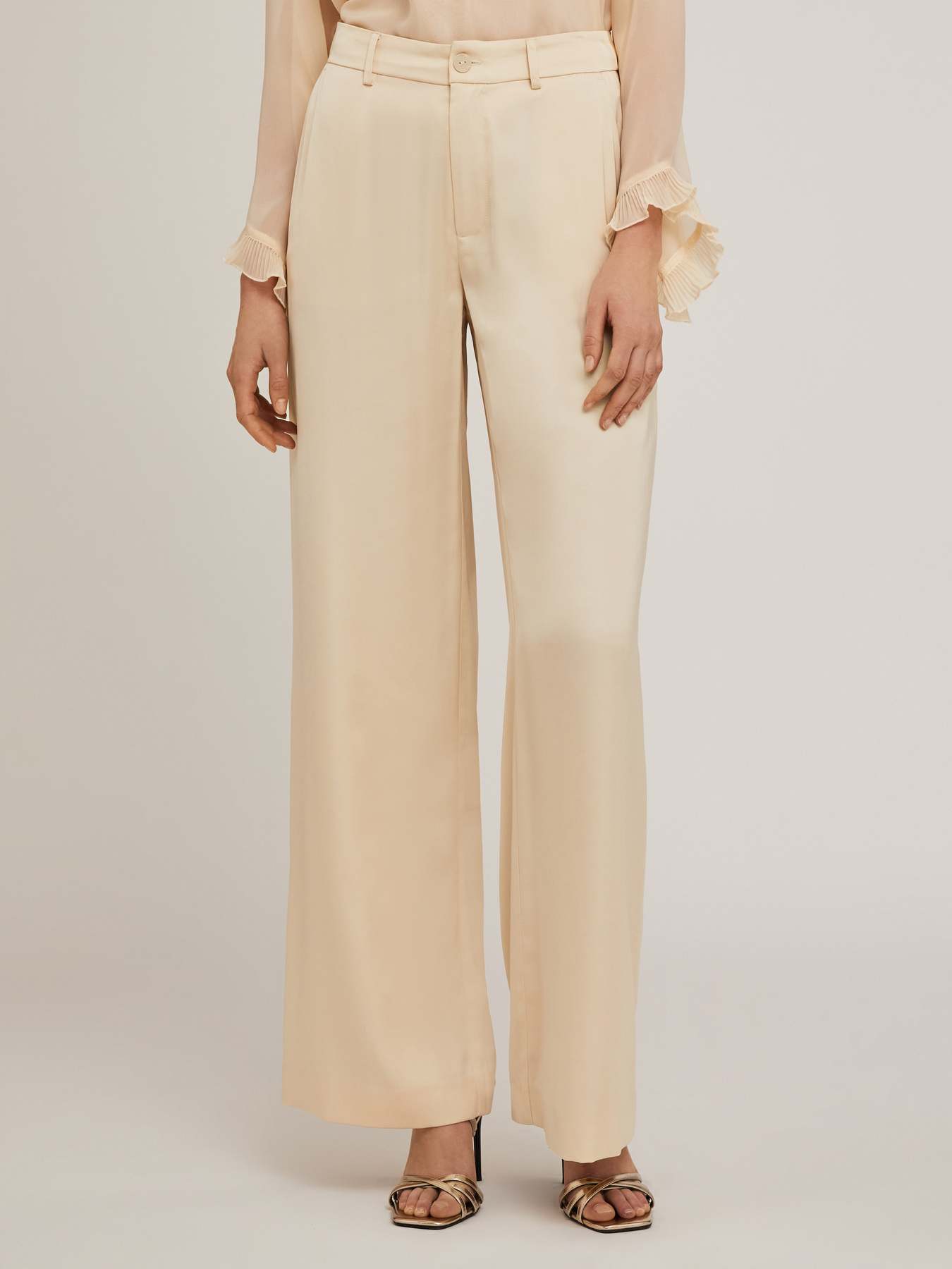 Satin palazzo trousers image number 2