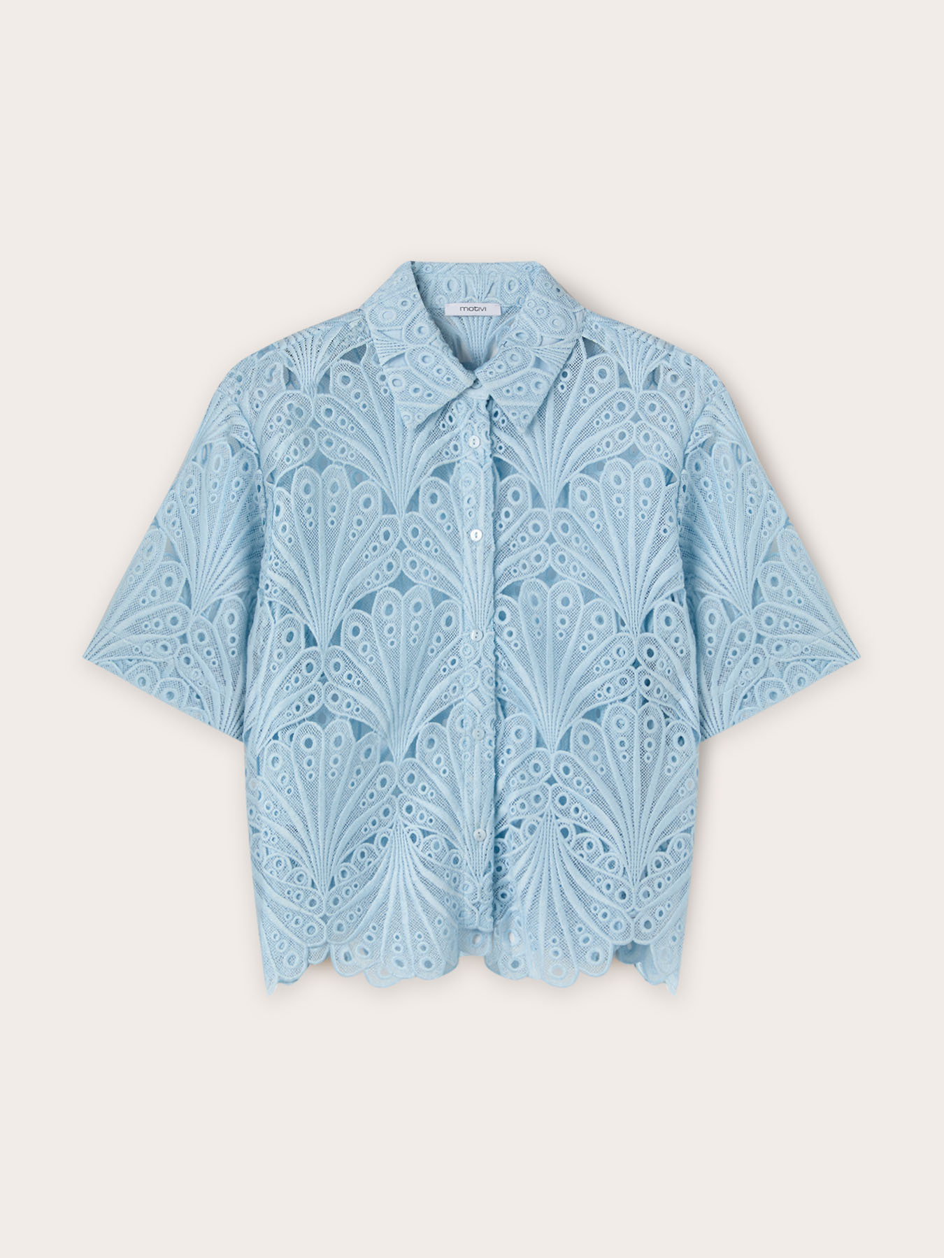 Macram&eacute; lace shirt image number 4