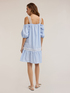 Striped poplin dress with ruffle image number 1