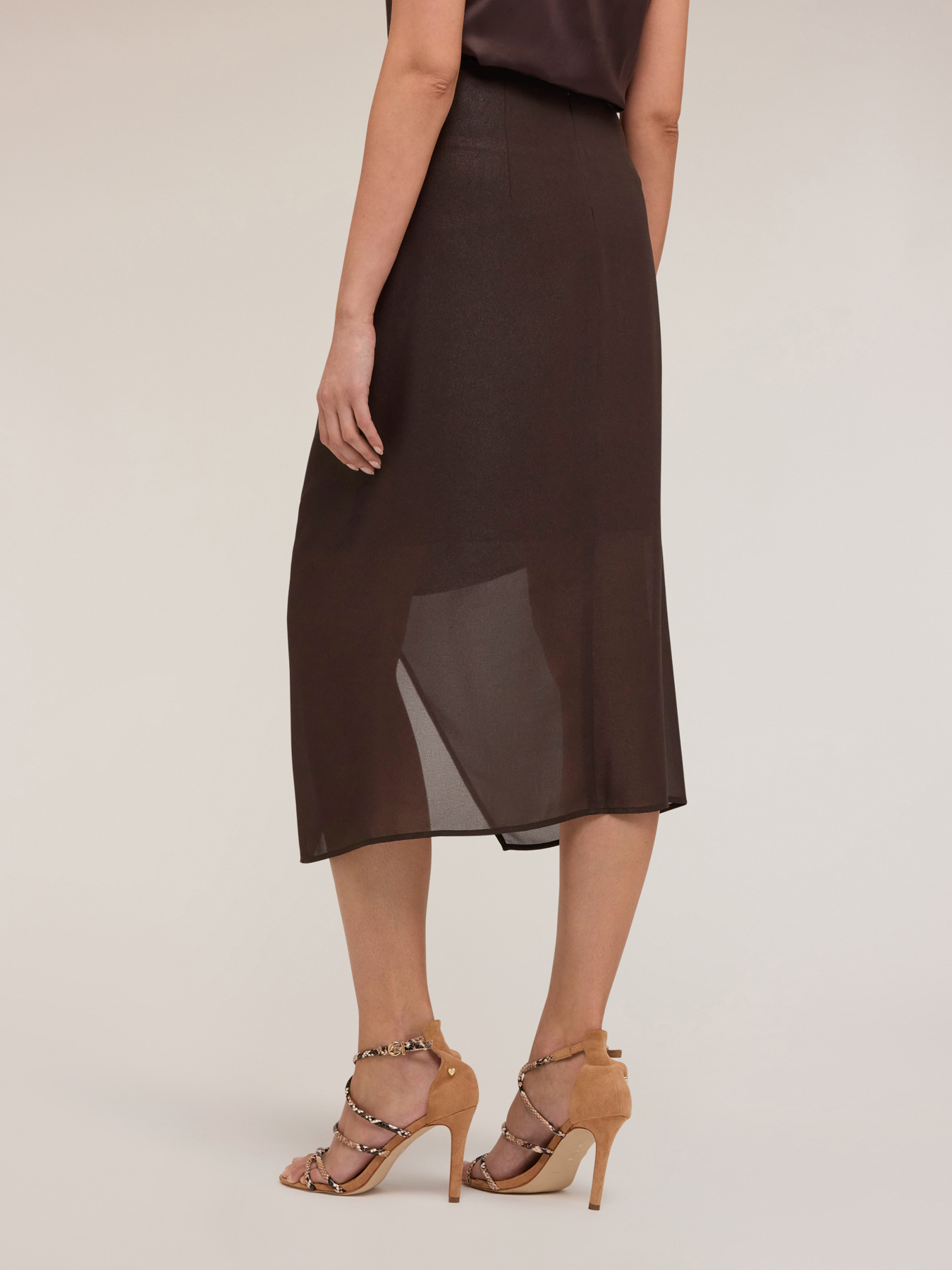 Shiny georgette sarong skirt image number 1