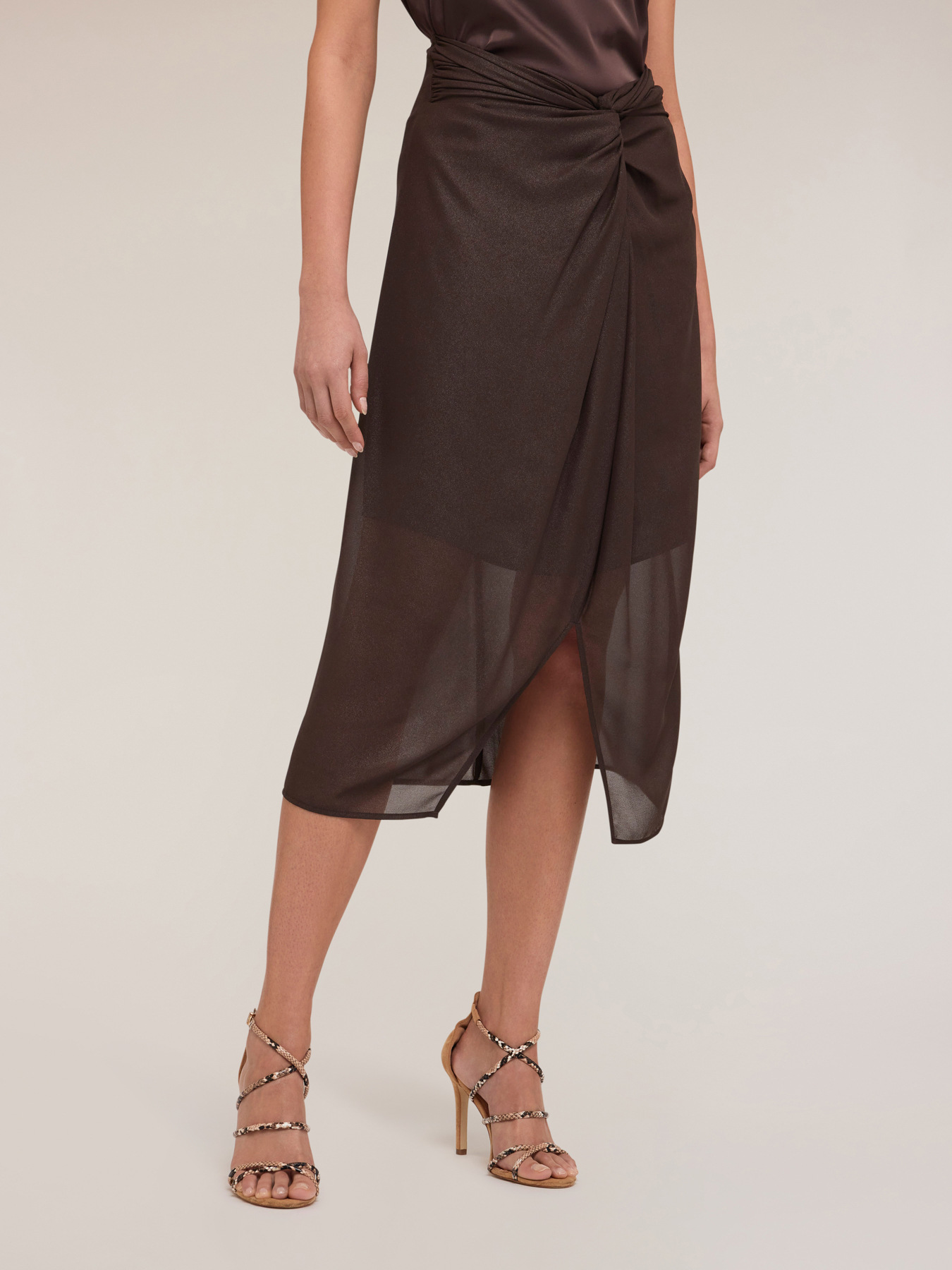 Shiny georgette sarong skirt image number 2