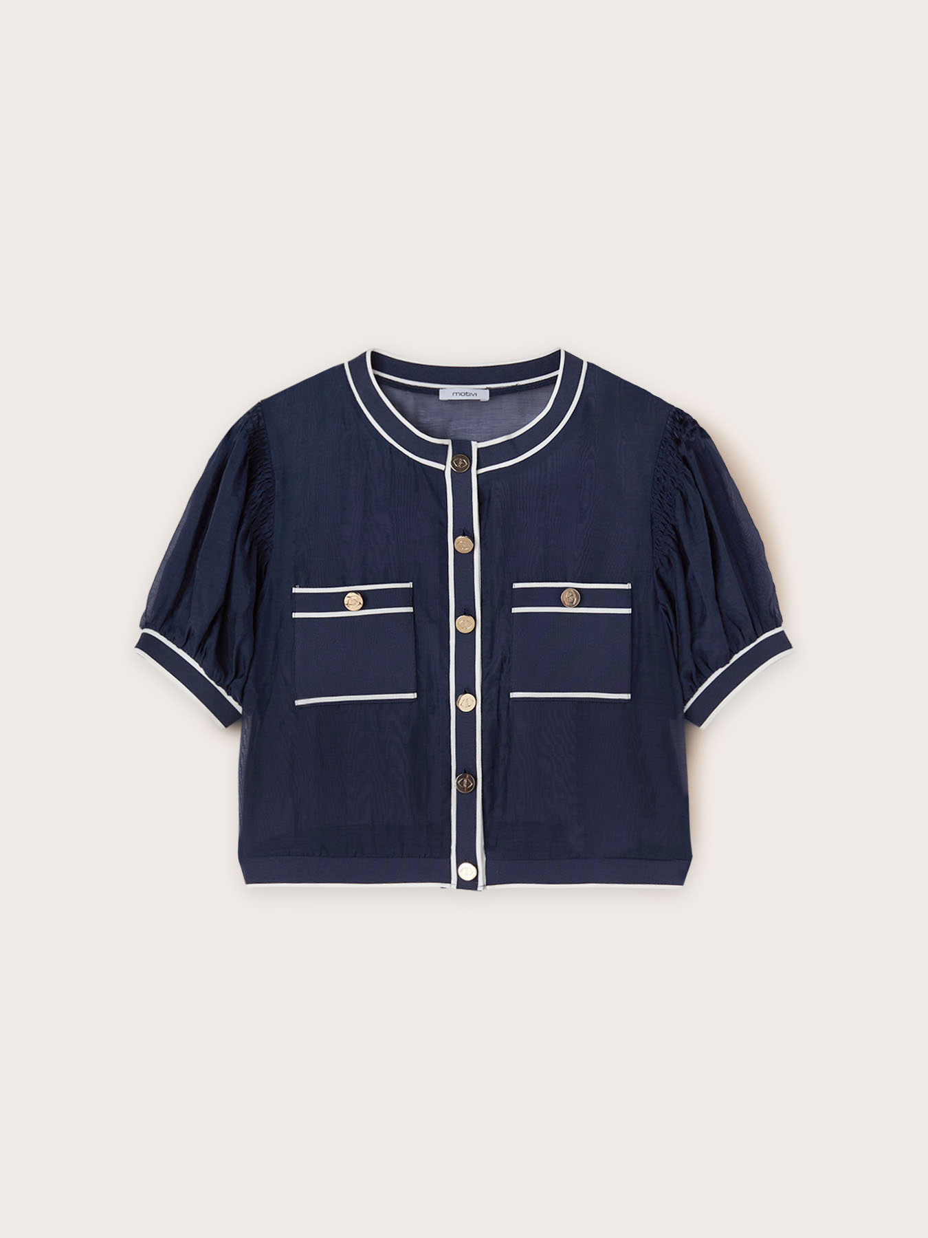 Camicia misto lyocell con bordi a coste image number 4