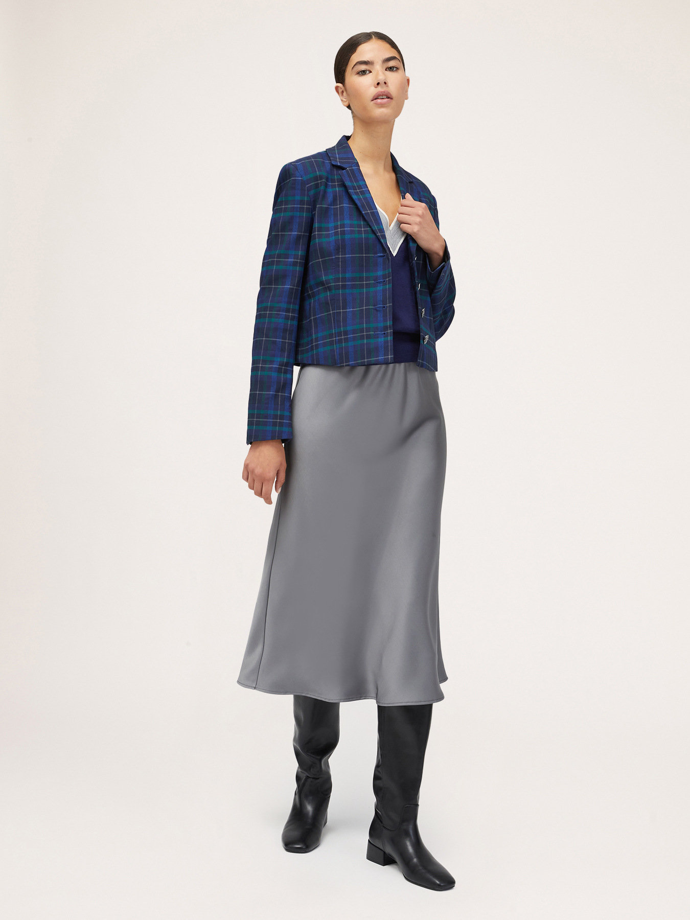 Fustă longuette din satin image number 3