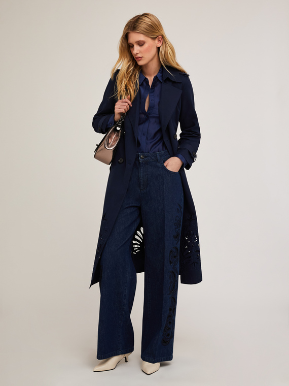 Jeans wide slouchy con ricamo