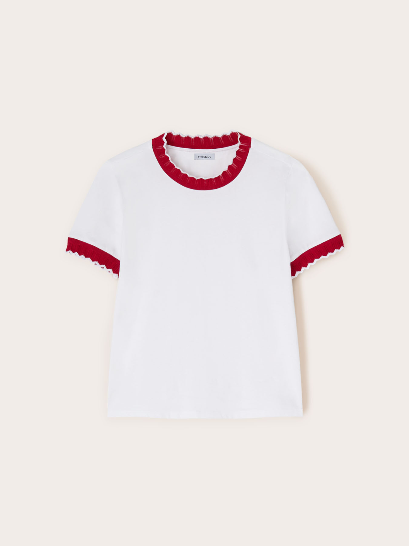 Camiseta con bordes de punto image number 4