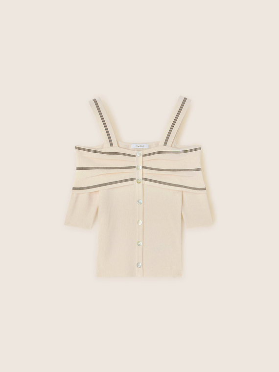 Off-shoulder knit top