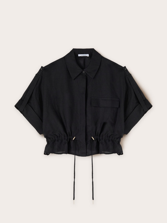 Kimono-Hemdbluse mit Tunnelzug