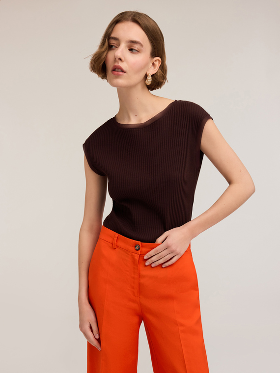 T-shirt with Georgette trims