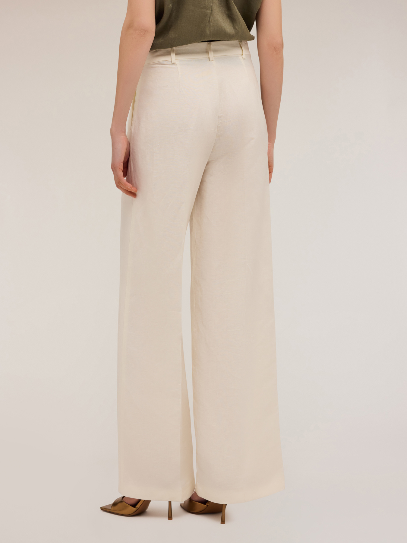 Hose mit weitem Bein aus Leinengemisch image number 1