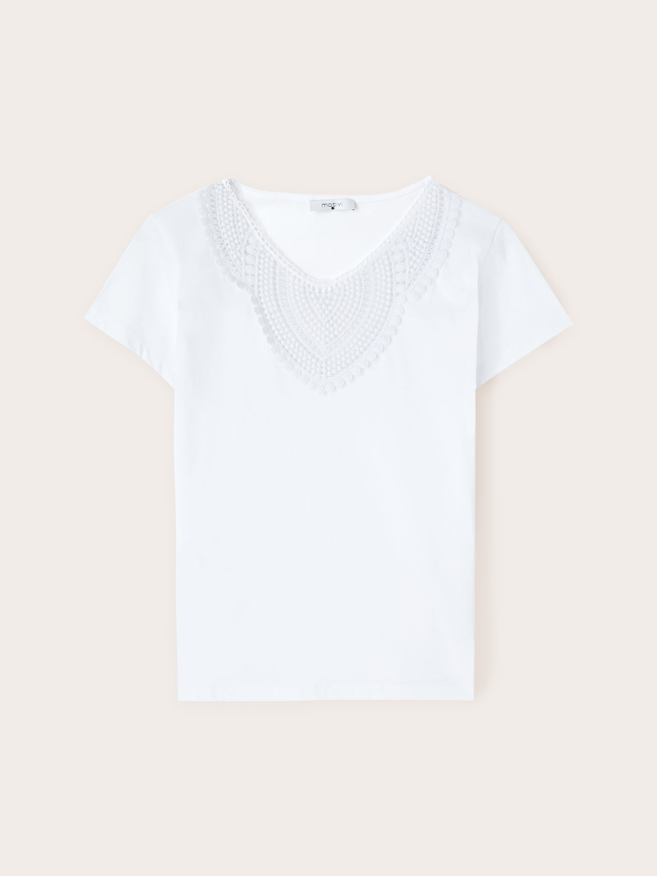 Camiseta con bordado de ganchillo image number 4