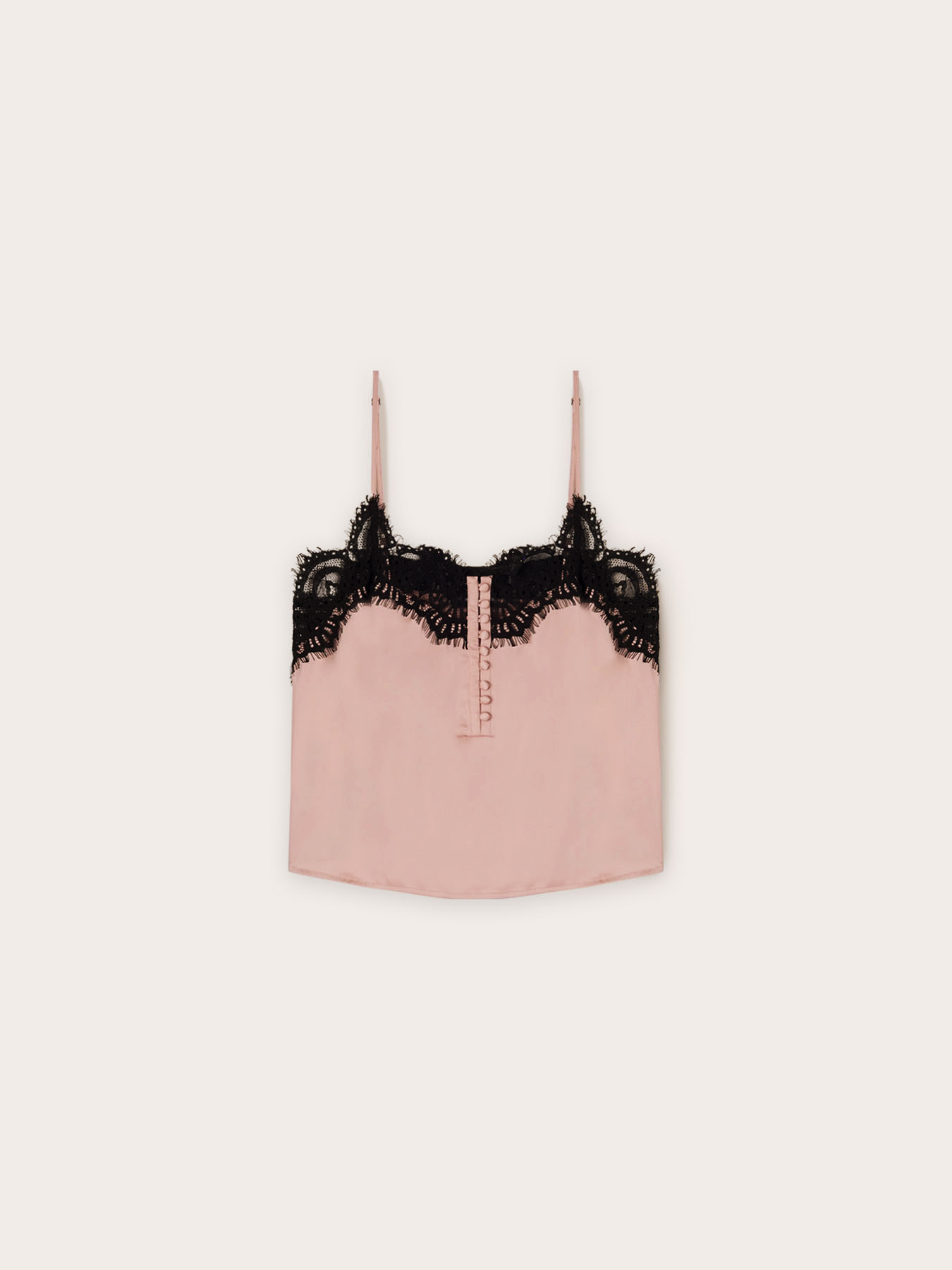 Top lingerie in raso con bordo in pizzo image number 4