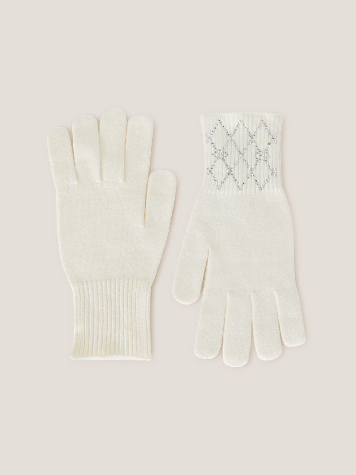 Gants avec micro strass fantaisie Double Love image number 1