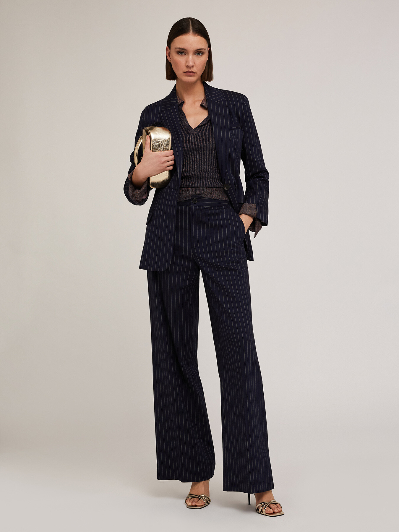 Chequered pattern palazzo trousers image number 0