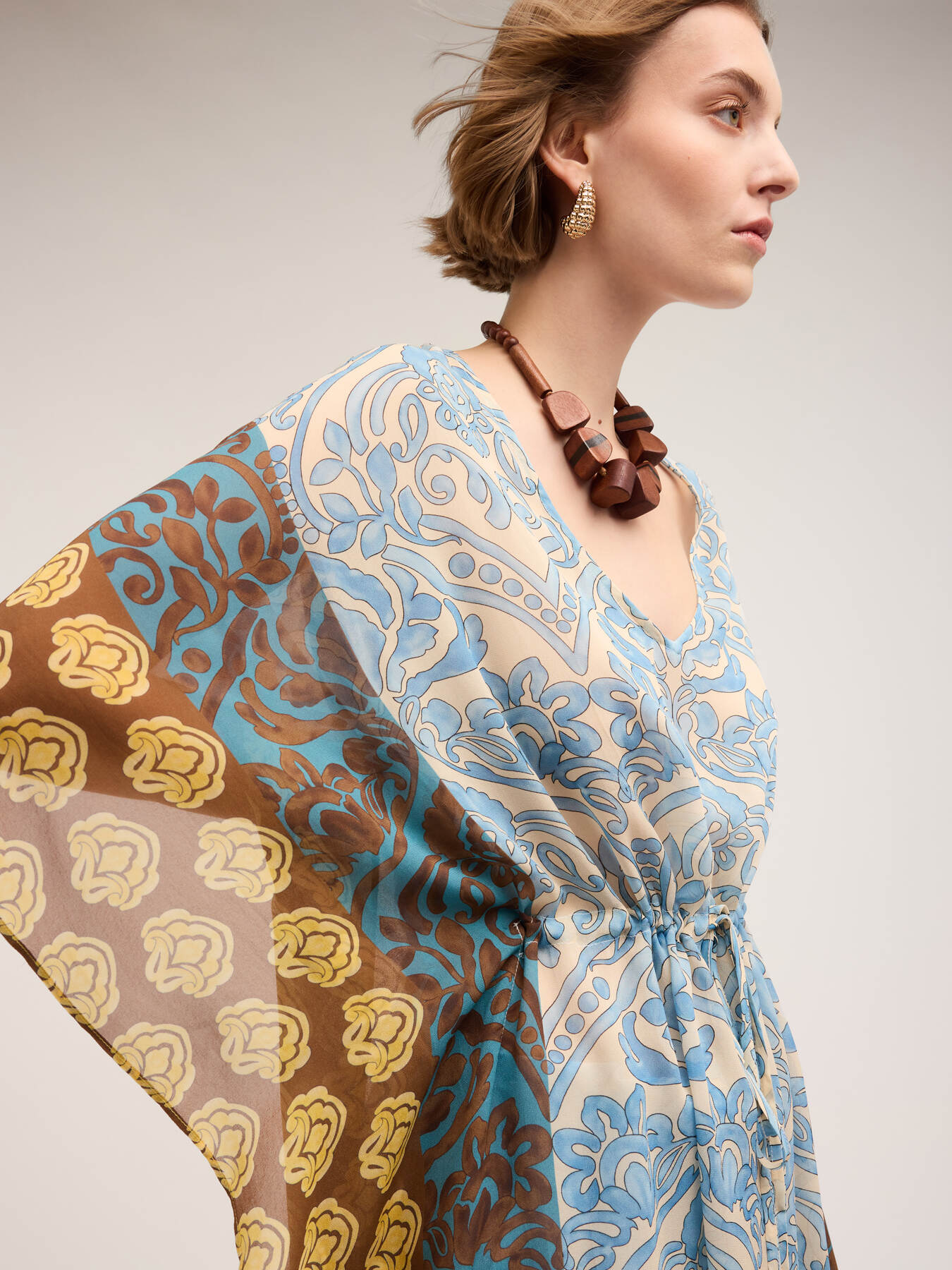 Printed chiffon poncho image number 2