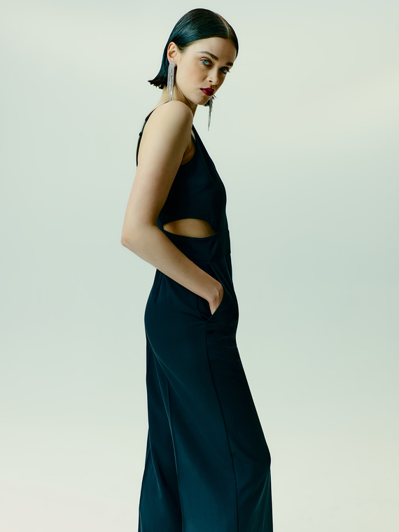 Jumpsuit with cut-out in polyviscose