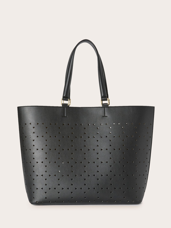 Openwork tote bag with handles