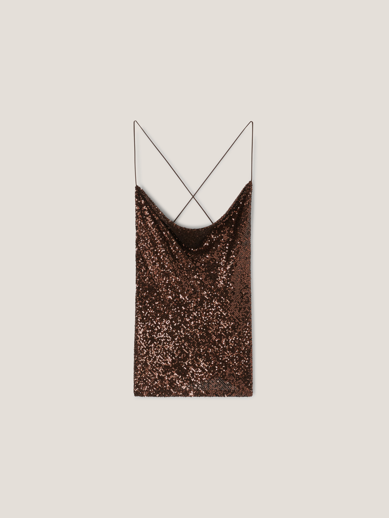 Top drap&eacute; enti&egrave;rement recouvert de paillettes image number 3