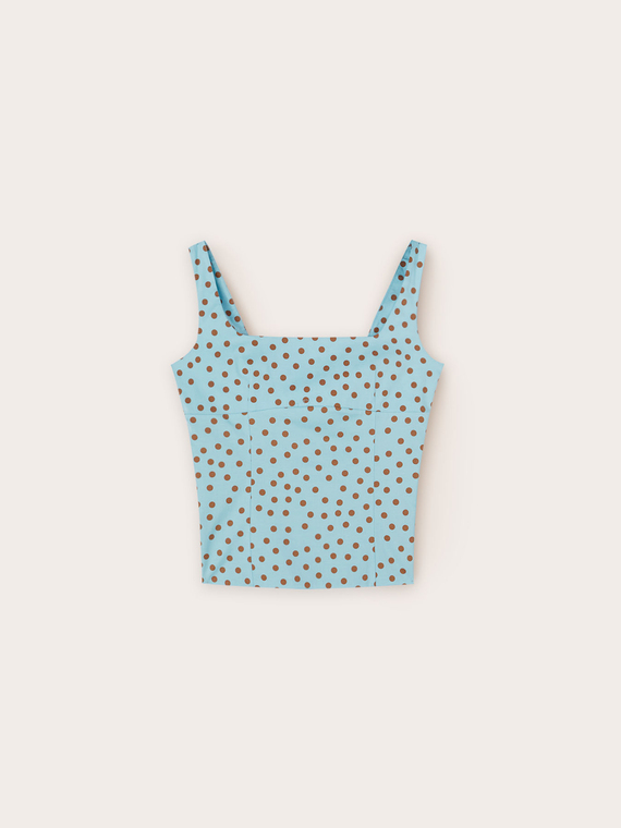 Top bustier con cut-out posteriore a pois