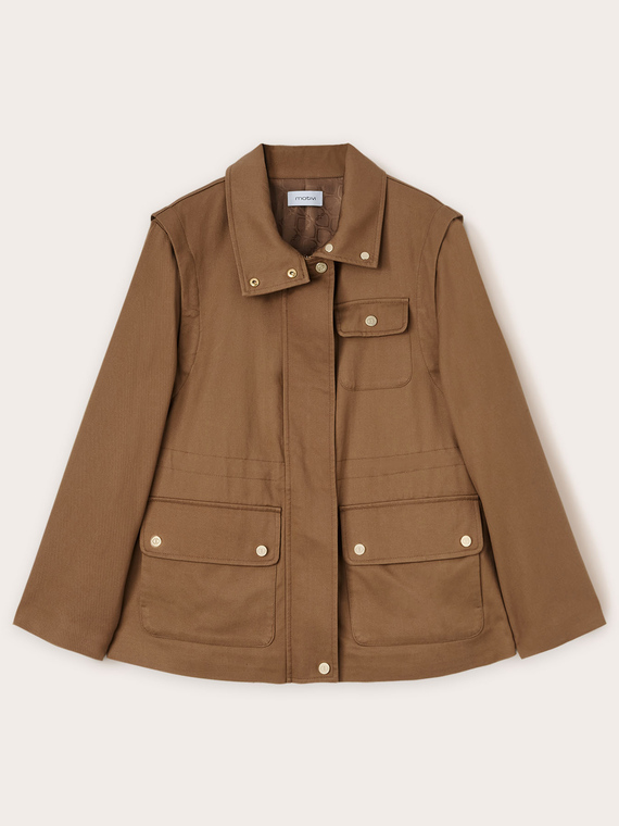 Parka misto lyocell con maniche staccabili