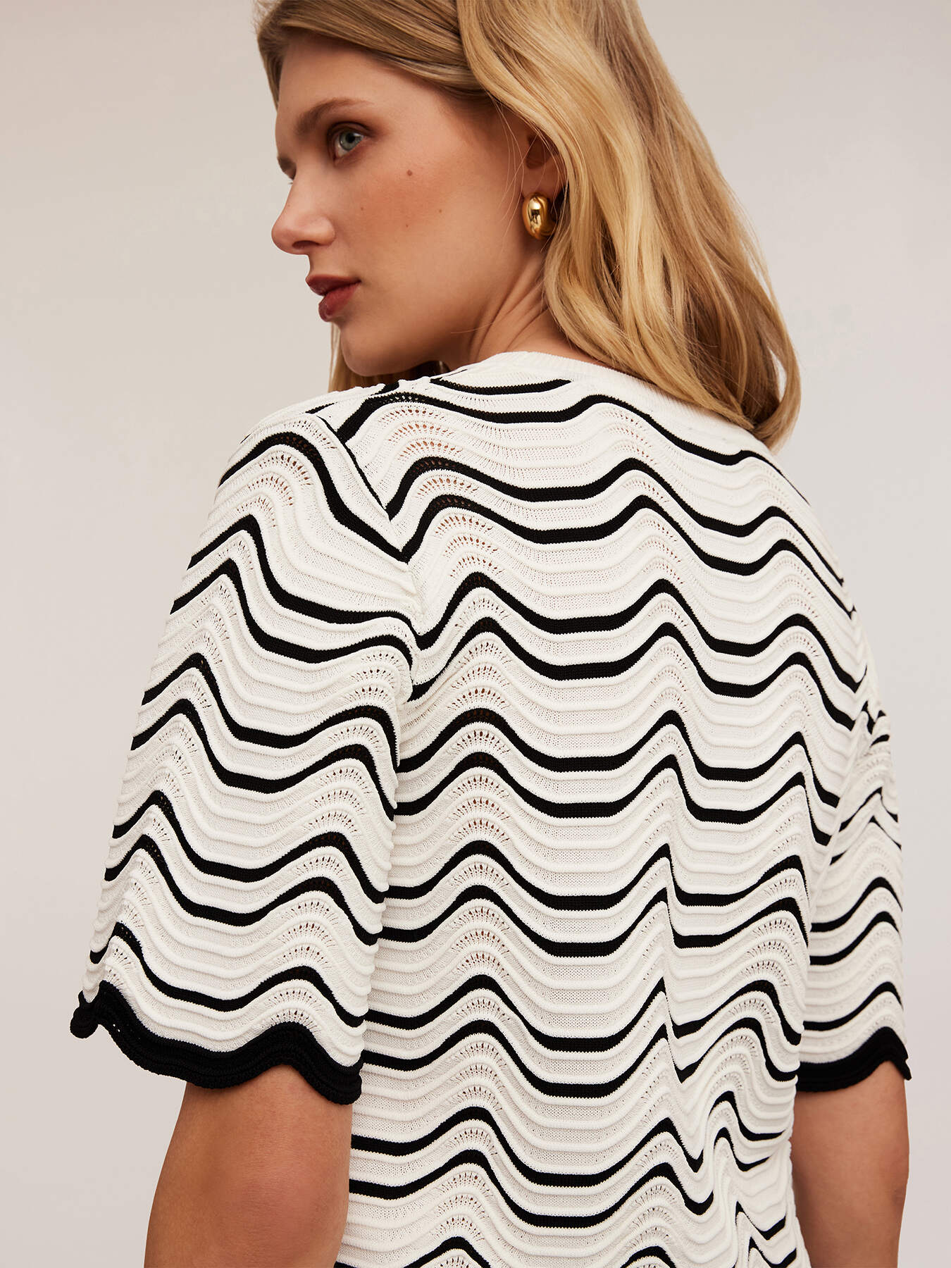 Maglia a righe punto mosso image number 3