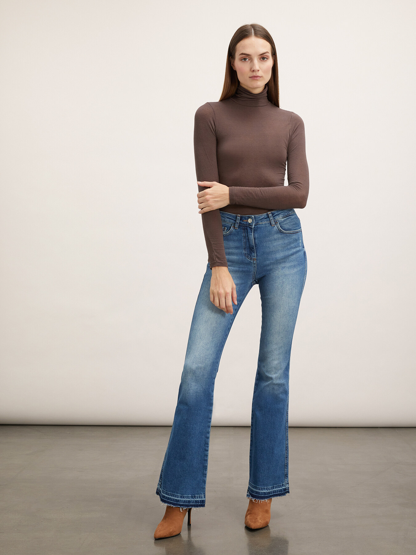 Pulover pe g&acirc;t din amestec de modal image number 3