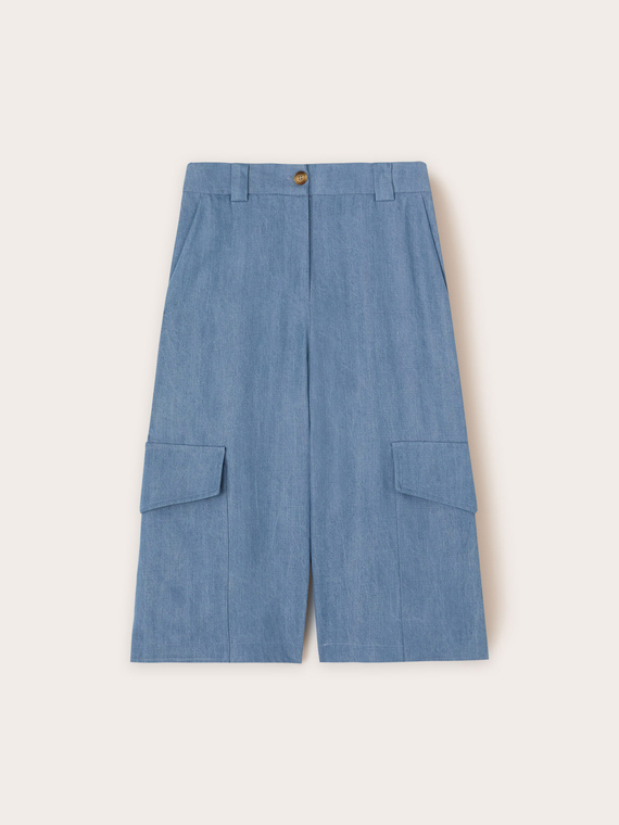 Bermuda &agrave; poches cargo en lyocell