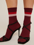 Sheer short stockings with striped border image number 1