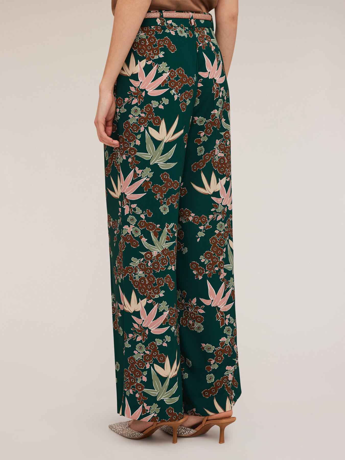 Palazzo-Hose mit Falten mit Art-Deco-Muster image number 1