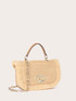 Small bag in straw effect fabric image number 4