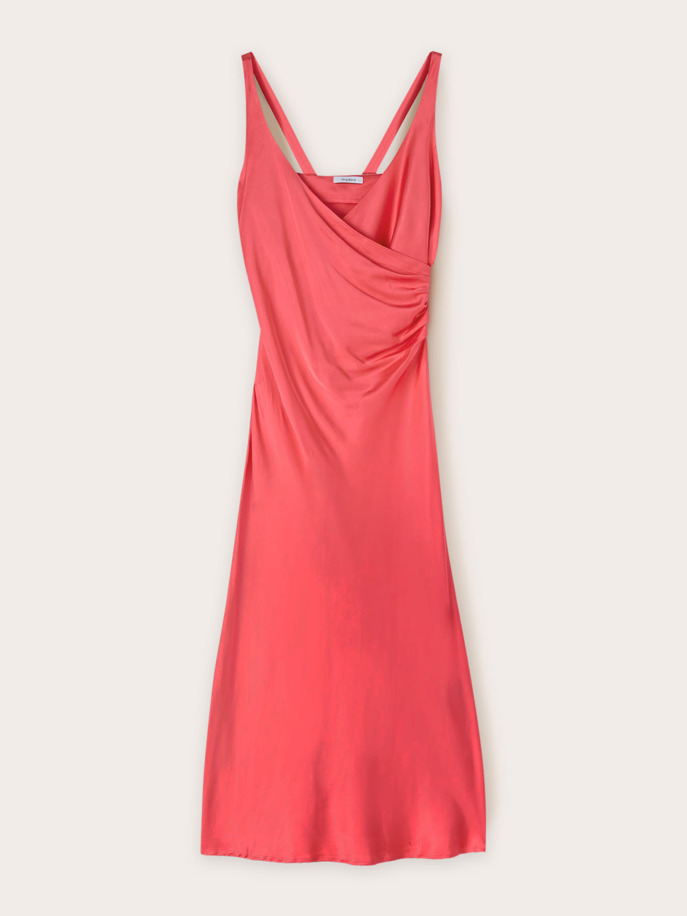 Vestido cruzado de raso el&aacute;stico image number 4