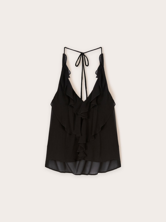 Top in georgette con rouches